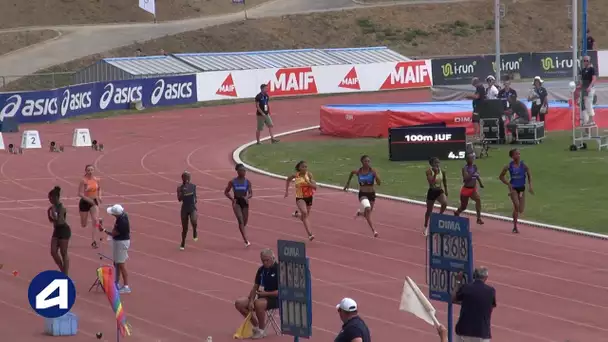 Angers 2019 : Finale 100 m Juniors F (Gemima Joseph en 11&#039;&#039;58)