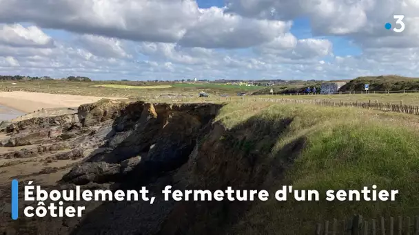 Éboulement, fermeture d'un sentier côtier