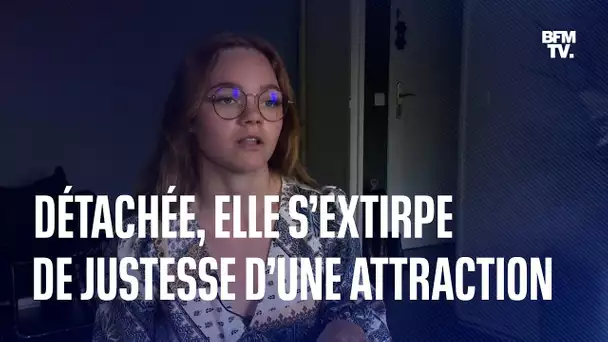 Détachée, elle s’extirpe de justesse d’une attraction