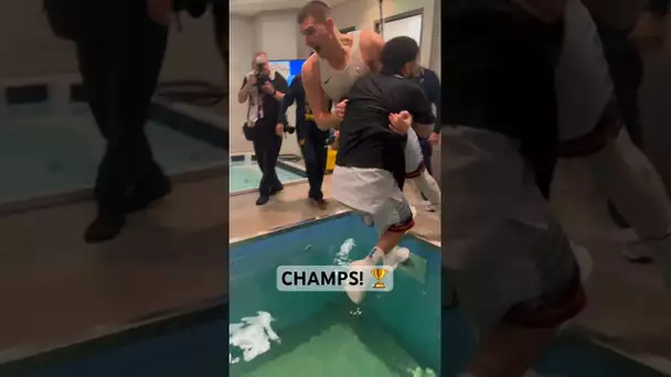 When Jokic threw Murray in the pool after winning the #NBAFinals 👏🤣 | #Shorts