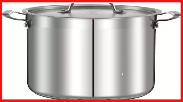 Stainless Steel Cookware Stock Pot - 24 Quart, Heavy Duty Induction Pot, Soup Pot