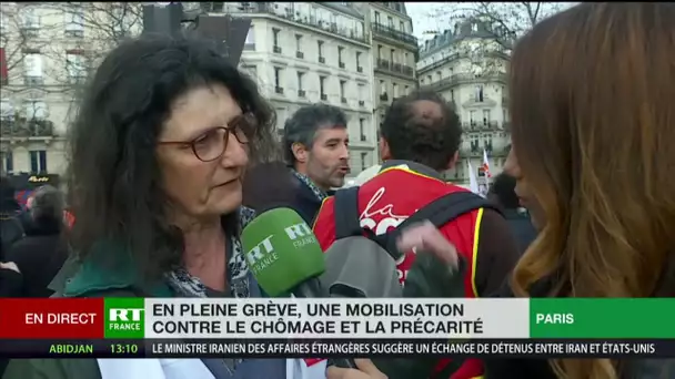 Manifestation contre la réforme de l'assurance chômage à Paris