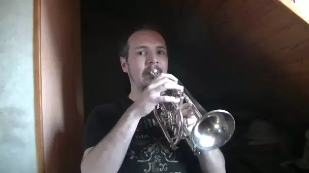 Prestation : Frédéric Racine s'entraîne sur un nouveau morceau de trompette
