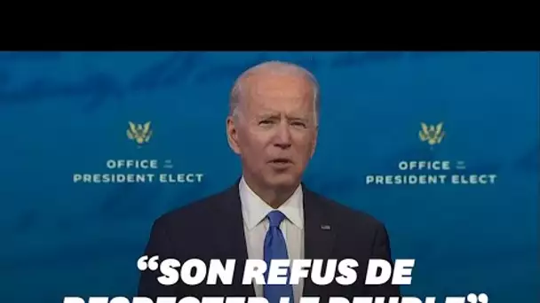 Joe Biden attaque Donald Trump frontalement après sa victoire officielle à la présidentielle