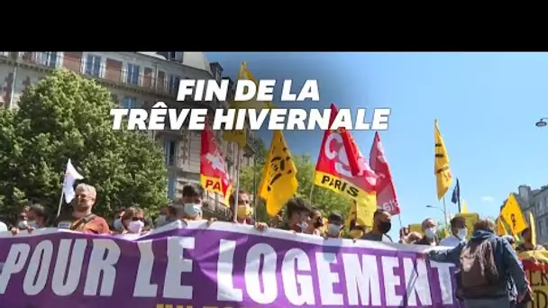 Manifestation contre la fin de la trêve hivernale qui reprend ce 1er juin