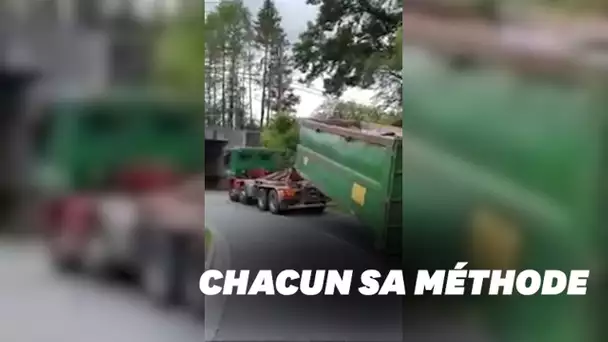 Ce camionneur a trouvé la bonne méthode pour passer sous un pont