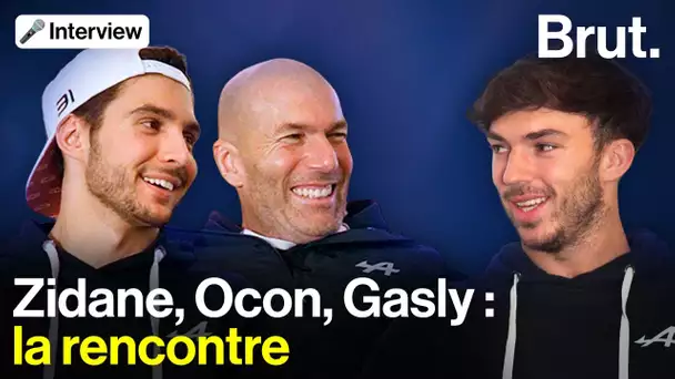 Zinédine Zidane rencontre les pilotes Esteban Ocon et Pierre Gasly