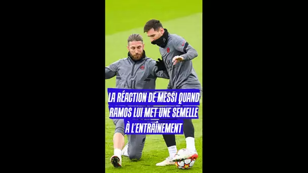 La réaction de Messi quand Ramos lui met une semelle à l’entraînement 💥 #shorts