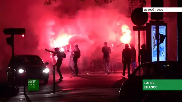Voitures en feu, heurts et gaz lacrymogène à Paris après le match PSG-Bayern