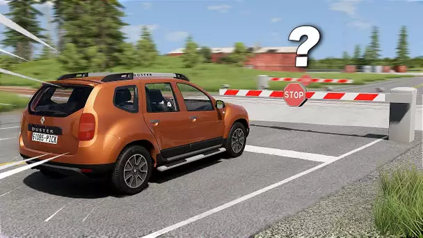 Une VOITURE peut-elle FORCER une BARRIERE de PASSAGE à NIVEAU !? (Beamng Experience)