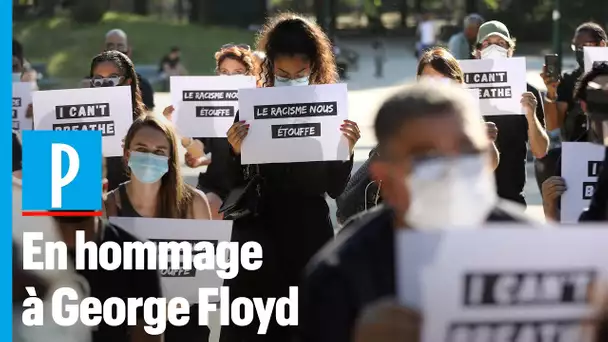 George Floyd : ils se mettent à genoux devant l'ambassade des Etats-Unis à Paris