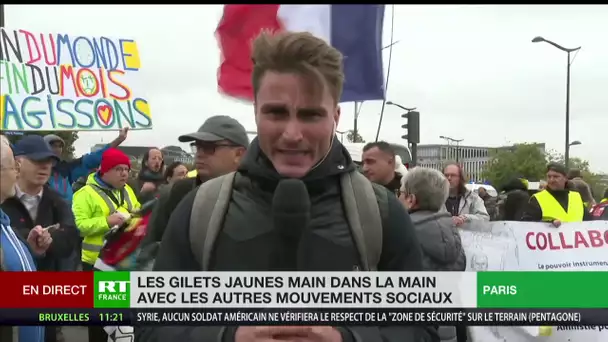 Acte 49 à Paris : les Gilets jaunes réunis devant le siège de France Télévisions