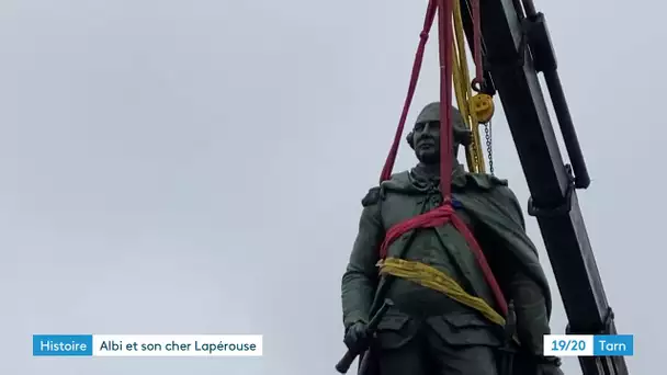 La statue de Lapérouse de retour à Albi après sa restauration