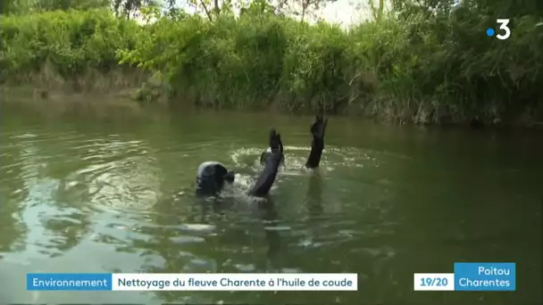 Charente : nettoyage du fleuve à Chaniers