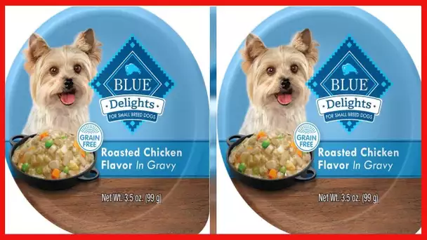 Blue Buffalo Delights Natural Adult Small Breed Wet Dog Food Cup, Roasted Chicken Flavor in Hearty