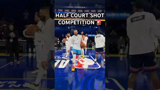 All-Stars compete in a half court shot competition