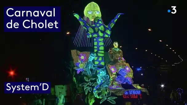 Carnaval de nuit de Cholet 2024 - le char écolo de System'D