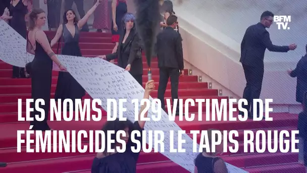 Festival de Cannes: les noms de 129 victimes de féminicides sur le tapis rouge