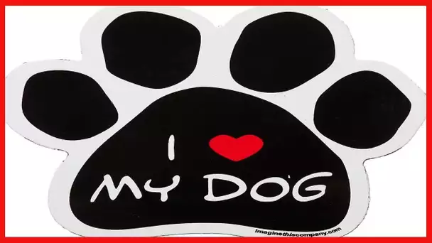 Imagine This Paw Car Magnet, I Love My Dog, 5-1/2-Inch by 5-1/2-Inch