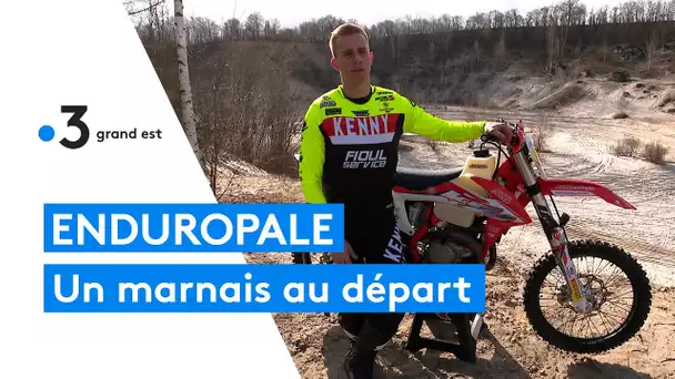 Enduropale du Touquet : le marnais Damien Prévot et sa moto sur la ligne de départ