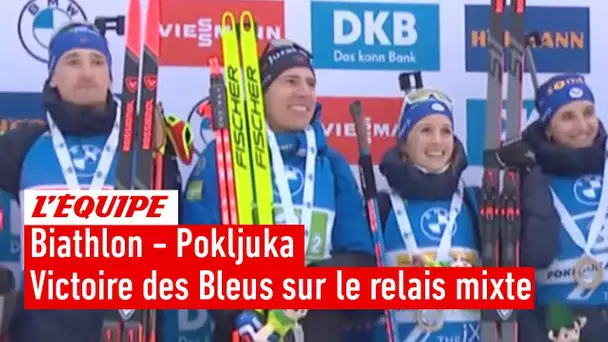 Biathlon 2023 - Le résumé de la victoire des Bleus sur le relais mixte à Pokljuka