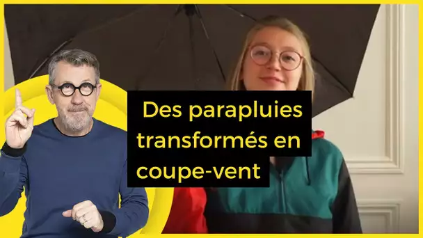 Des parapluies transformés en coupe-vent - C Jamy