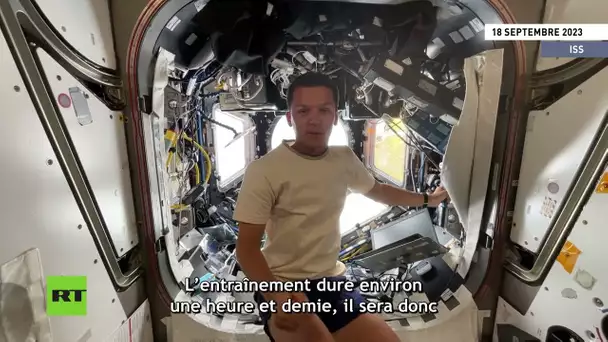 Culturisme spatial : un cosmonaute russe s'entraîne en apesanteur