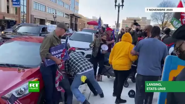 Affrontements entre partisans de Donald Trump et Joe Biden dans le Michigan