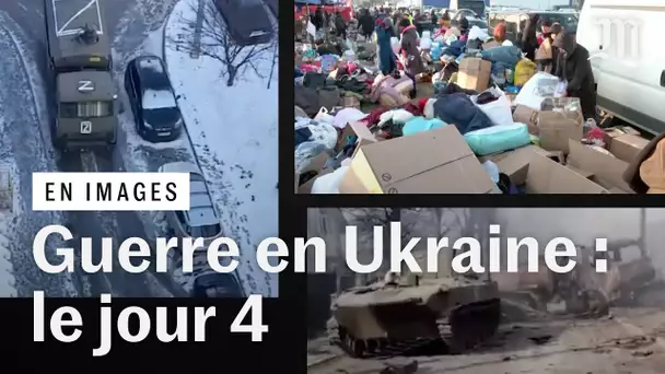 Guerre en Ukraine, jour 4 : les combats continuent, crise humanitaire
