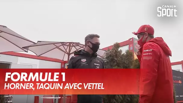 Christian Horner taquin avec Sebastian Vettel