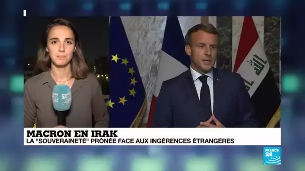 Emmanuel Macron en Irak : la "souveraineté" prônée face aux ingérences étrangères