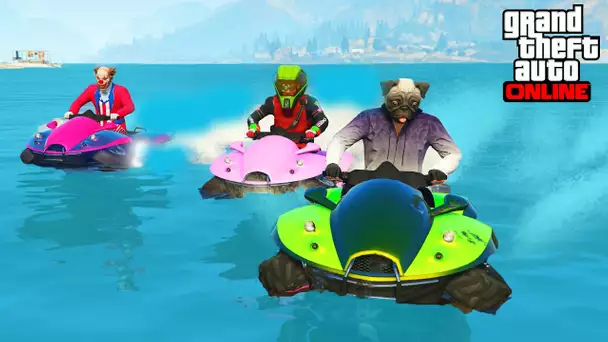 COURSE AVEC LE QUAD QUI ROULE SUR L&#039;EAU - GTA 5 ONLINE