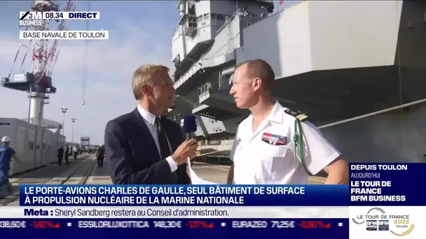 Tour de France BFM Business : Le porte-avions Charles de Gaulle, la base aérienne mobile française