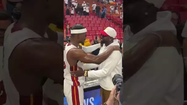 Marquette alum Jimmy Butler & Dwyane Wade celebrate postgame in Miami! 🔥