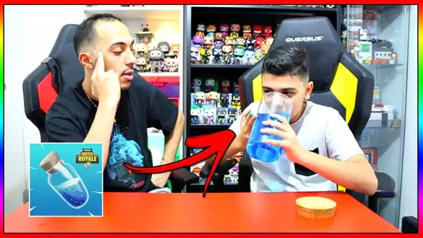 MOMO BOIT LA MINI POTION DE BOUCLIER FORTNITE QU'ON A PRÉPARÉ !!!