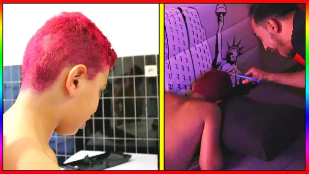 JE COUPE ET RASE A LA TONDEUSE LES CHEVEUX DE MOMO PENDANT QU'IL DORT