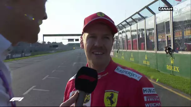 Les réactions de Valtteri Bottas 2 ème et Sebastian Vettel 3 ème des qualifs - GP d'Australie