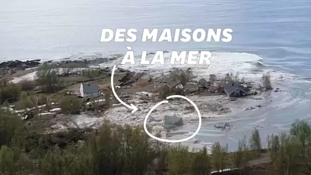 Un glissement de terrain en Norvège emporte 8 maisons dans la mer