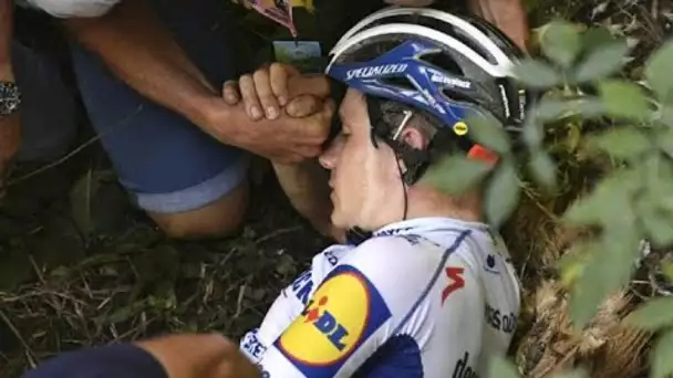 Le cycliste Remco Evenepoel tombe dans le vide lors du Tour de Lombardie, les images diffusées en