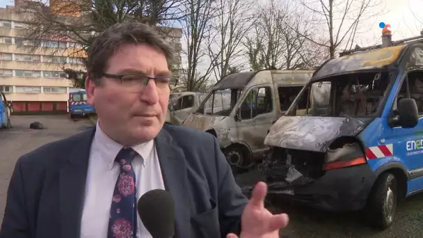 Huit véhicules d'Enedis détruits dans un incendie à Limoges