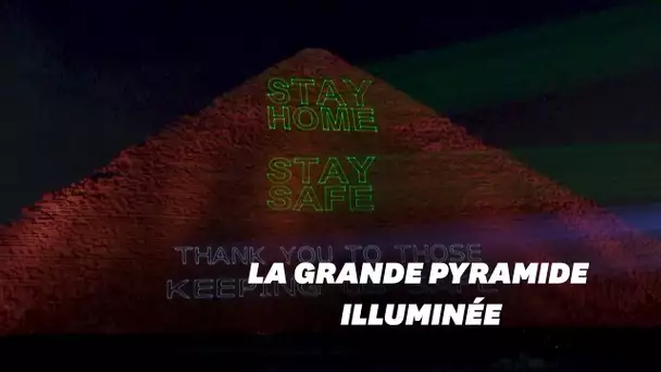 La Grande pyramide de Guizeh s'illumine face au coronavirus