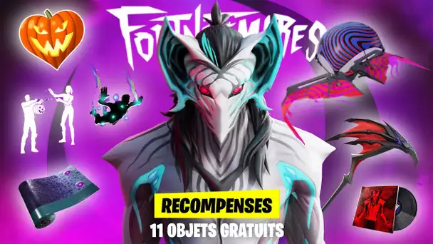 11 RECOMPENSES GRATUITES POUR L'EVENEMENT FORTNITE CAUCHEMARS !