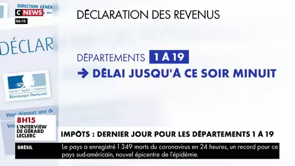 Impôts : dernier jour pour les départements 1 à 19