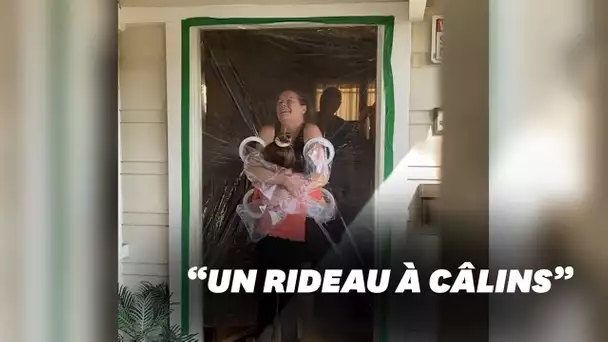 Aux États-Unis, elle installe "un rideau à câlin" pour enlacer ses grands-parents