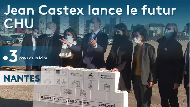 Nantes : Jean Castex pose la 1ère pierre du futur CHU