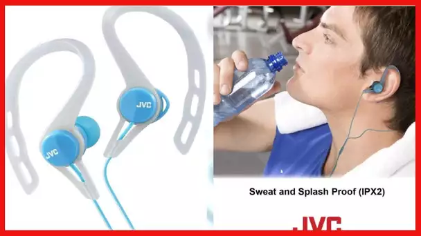 JVC HAECX20A Sports Clip Inner Ear Headphones, Blue