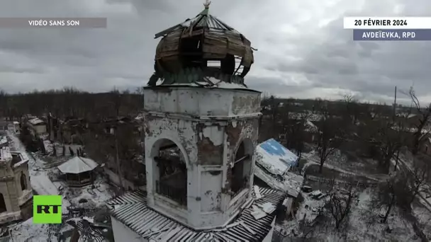 Avdeevka from above   Drone captures battle scarred town after R