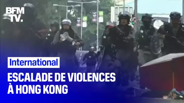 Hong Kong a connu lundi une journée de mobilisation très violente