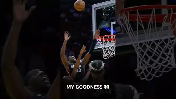Bam switches hands midair & throws it down 😳