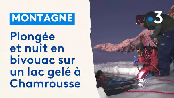 Plongée et nuit en bivouac sur un lac gelé à Chamrousse